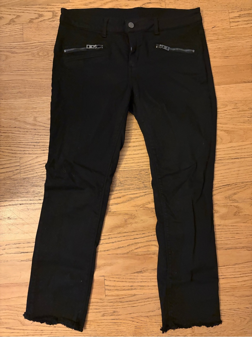 Zadig & Voltaire Black Women's Stretch Zip-Accent Crop Jeans